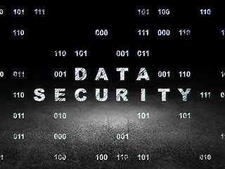 Image showing Protection concept: Data Security in grunge dark room