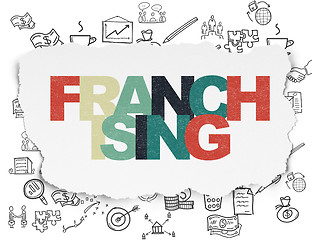 Image showing Business concept: Franchising on Torn Paper background