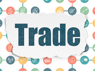 Image showing Business concept: Trade on Torn Paper background