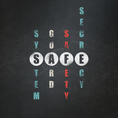 Image showing Protection concept: word Safe in solving Crossword Puzzle