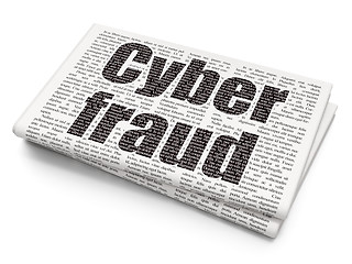 Image showing Security concept: Cyber Fraud on Newspaper background