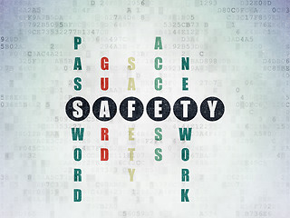 Image showing Protection concept: word Safety in solving Crossword Puzzle