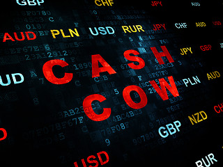 Image showing Finance concept: Cash Cow on Digital background