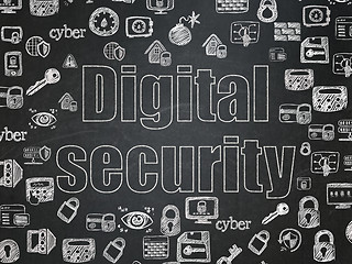 Image showing Protection concept: Digital Security on School Board background