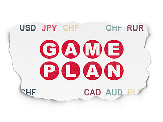 Image showing Finance concept: Game Plan on Torn Paper background