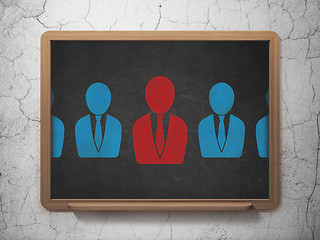 Image showing Finance concept: business man icon on School Board background