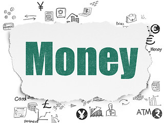 Image showing Banking concept: Money on Torn Paper background