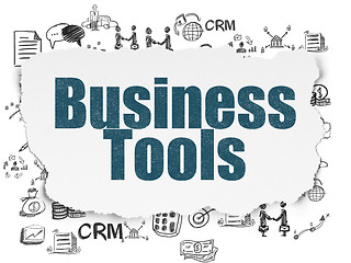 Image showing Finance concept: Business Tools on Torn Paper background