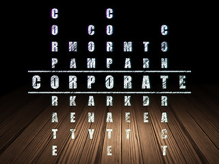 Image showing Business concept: word Corporate in solving Crossword Puzzle