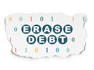 Image showing Business concept: Erase Debt on Torn Paper background