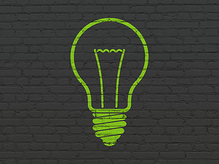 Image showing Business concept: Light Bulb on wall background