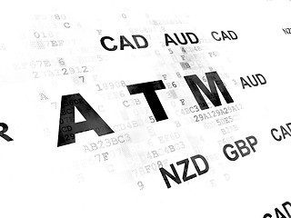 Image showing Currency concept: ATM on Digital background