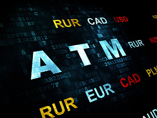 Image showing Money concept: ATM on Digital background