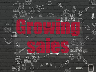 Image showing Business concept: Growing Sales on wall background