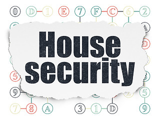 Image showing Privacy concept: House Security on Torn Paper background