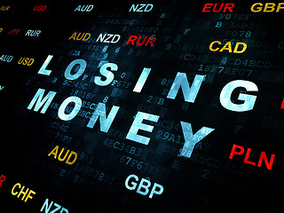 Image showing Currency concept: Losing Money on Digital background