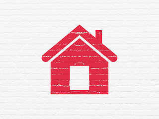 Image showing Business concept: Home on wall background