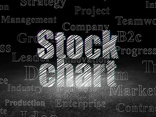 Image showing Business concept: Stock Chart in grunge dark room