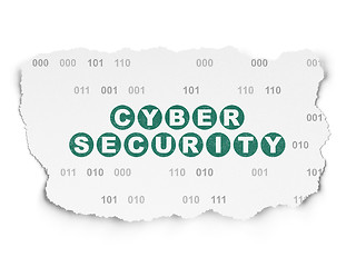 Image showing Protection concept: Cyber Security on Torn Paper background