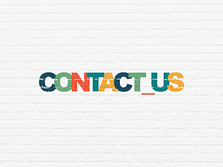 Image showing Business concept: Contact us on wall background