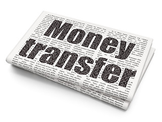 Image showing Currency concept: Money Transfer on Newspaper background