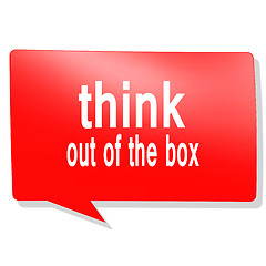 Image showing  Think out of the box word on red speech bubble