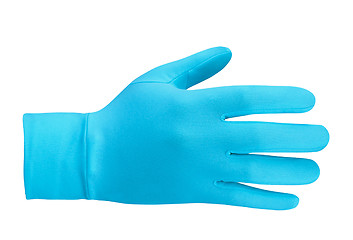 Image showing Blue wool glove isolated on white background