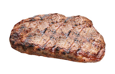 Image showing hot fresh grilled boneless rib eye steak isolated
