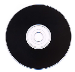 Image showing Black vinyl record isolated on white background