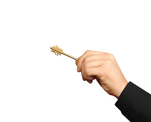 Image showing Businessman\'s Hand Holding Key