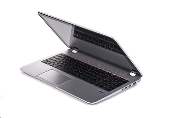 Image showing  laptop half closed