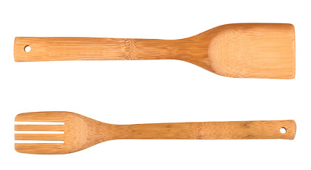 Image showing Wooden cutlery