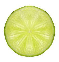 Image showing slice of fresh lime on white background