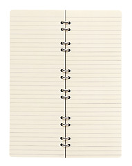 Image showing Open notebook isolated