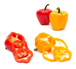 Image showing red and yellow peppers isolated