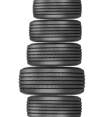 Image showing Column of tires