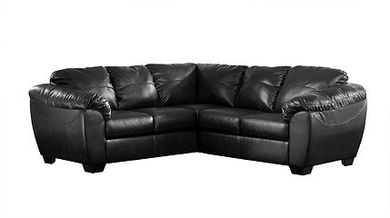 Image showing Black sofa isolated on white background