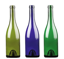 Image showing Colored alcohol bottles