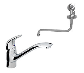 Image showing old with modern stainless steel tap