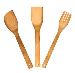 Image showing Wooden cutlery