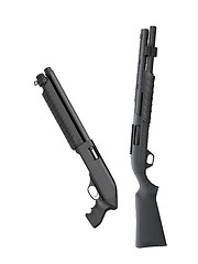 Image showing Black shotguns isolated