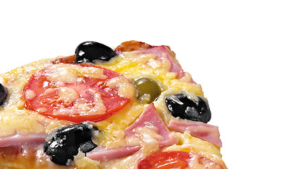 Image showing close up of slice pizza