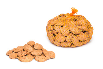 Image showing almonds on white background