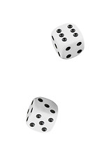 Image showing two white dices