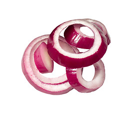 Image showing Sliced fresh red onion