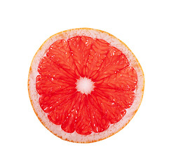 Image showing Slice of grapefruit isolated