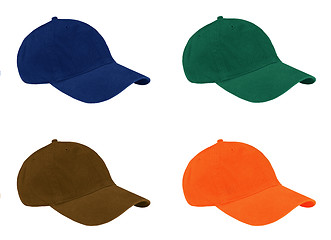 Image showing Four caps isolated on white.