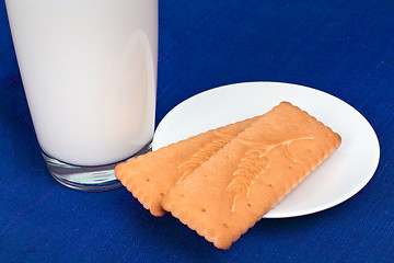 Image showing Milk and cookies