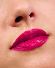 Image showing Female lips close up