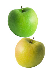 Image showing green and yellow apples